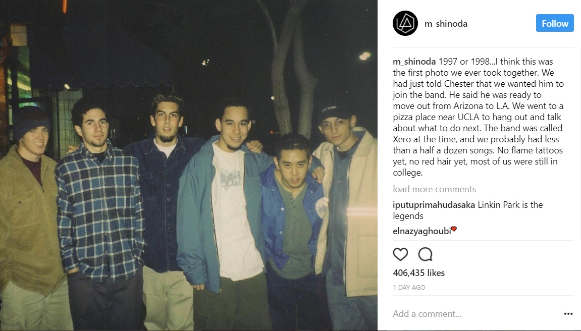 ไปดูรูปแรกของวง Linkin Park เมื่อ 20 ปีก่อน ผ่านไอจี “Mike Shinoda”