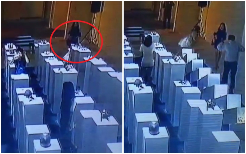 เซลฟี่เป็นเหตุ! สาวอยากถ่ายรูปกับงานศิลปะ พลาดชมล้มเป็นโดมิโน เสียหายร่วม 6.7 ล้าน