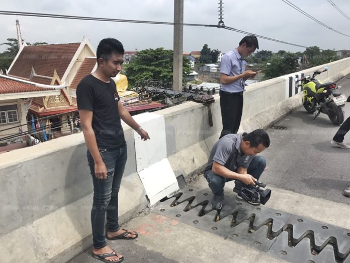 ระทึก! รอยแยกสะพานข้ามคลอง13 รังสิต-นครนายก มีเพียงแผ่นเหล็กปิดทับที่กั้นคอนกรีต
