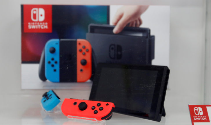 FILE PHOTO: Nintendo Switch game console is displayed at an electronics store in Tokyo