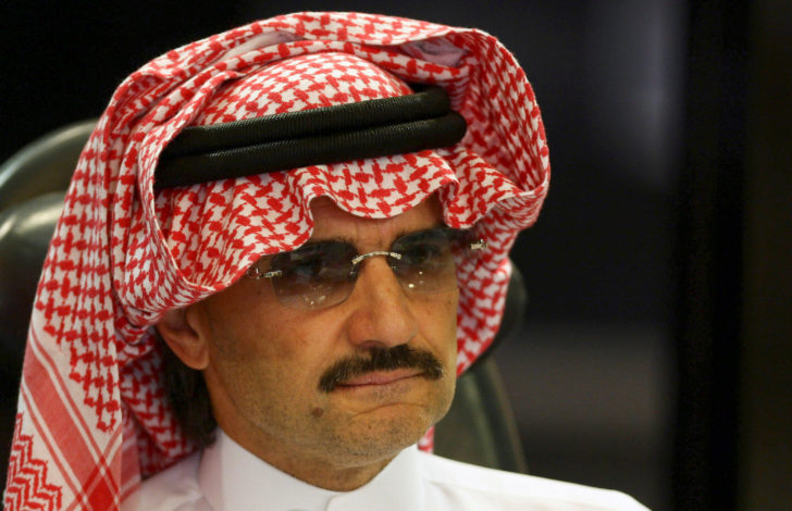 FILE PHOTO - Saudi Prince Al-Waleed bin Talal attends a news conference in Riyadh, Saudi Arabia