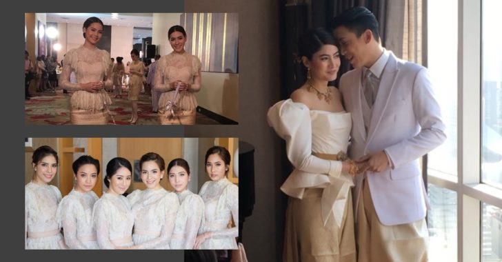 หวานชื่น “มาร์กี้-ป๊อก” เข้าพิธีหมั้นสุดอลังการ “คิม-ญาญ่า-มิ้นต์” ร่วมกั้นประตู