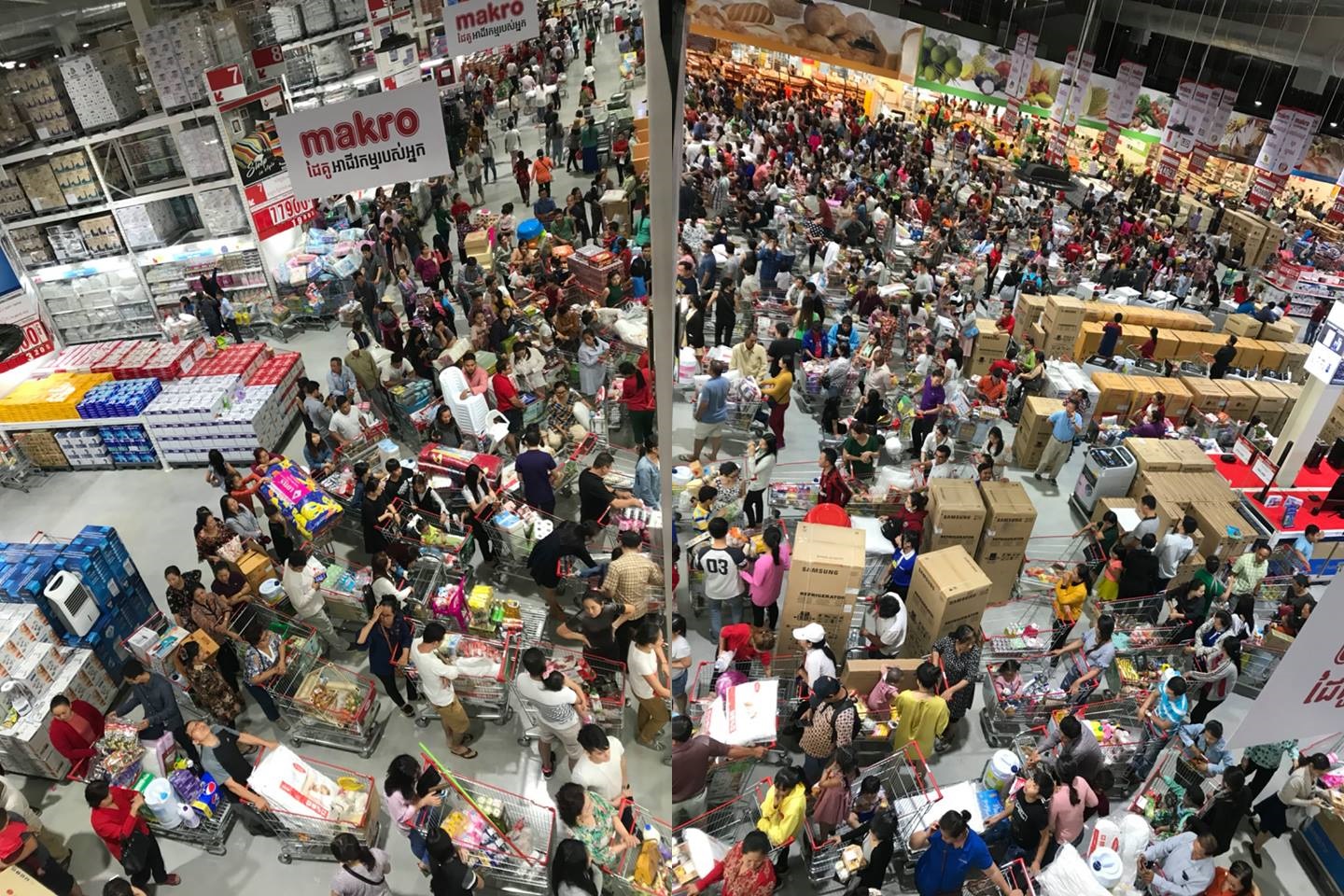 ถล่มทลาย! เเม็คโครเปิดสาขาเเรกที่กัมพูชา เเห่ช้อปปิ้งสุดเเน่น! (ชมภาพชุด)
