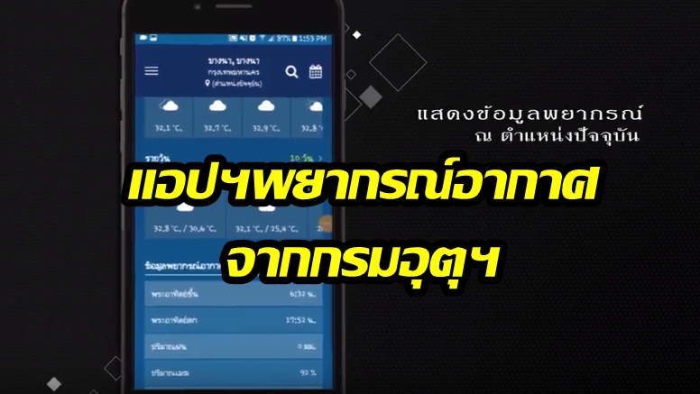 มีใช้กันยัง?! แอปฯพยากรณ์อากาศจากกรมอุตุฯ บอกได้ถึงระดับตำบล! (ชมคลิป)