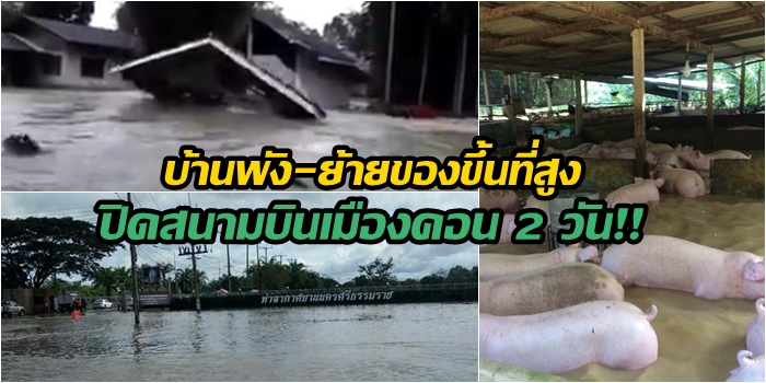 ยังน่าเป็นห่วง! รวมภาพน้ำท่วมภาคใต้ น้ำทะลักบ้านพัง ขนของขึ้นที่สูง ปิดสนามบินเมืองคอน
