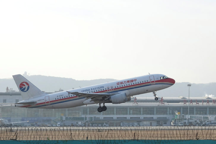 China Eastern Airlines plane takes off from Dalian airport in Dalian