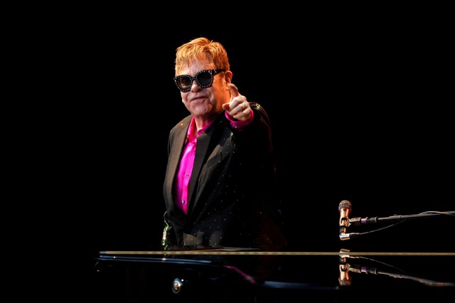 FILE PHOTO: British singer-songwriter Elton John performs during a concert at the Starlite Festival in Marbella
