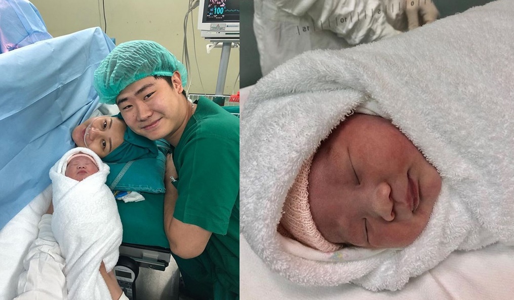 คลอดเเล้ว! ลูกสาวคนแรกของ “เอ็ม บุษราคัม-กอล์ฟ กรวัฒน์” หน้าตาน่ารักน่าชังสุดๆ