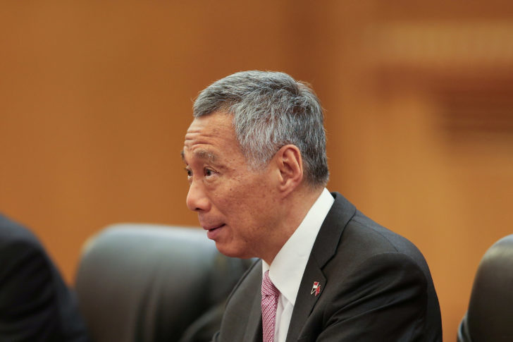 FILE PHOTO: Singapore Prime Minister Lee Hsien Loong attends a meeting with Chinese Premier Li Keqiang at The Great Hall of the People in Beijing