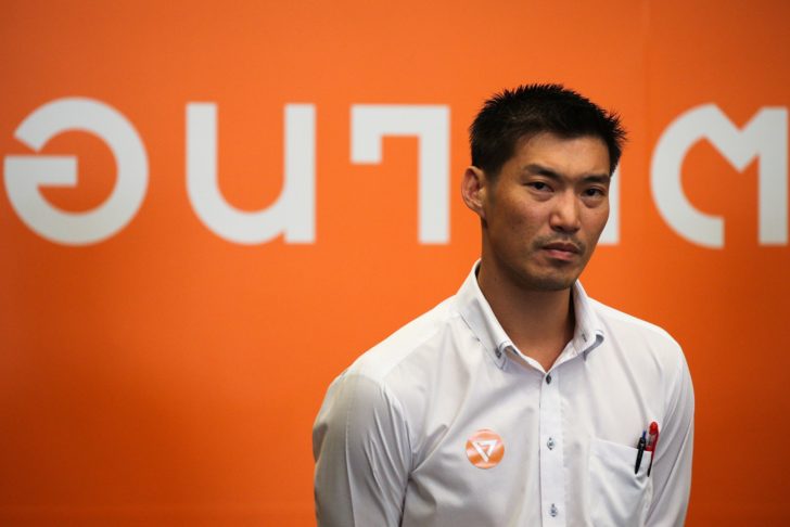 Thanathorn Juangroongruangkit, the founder of Thailand's Future Forward Party, looks on during the launch of the party in Bangkok