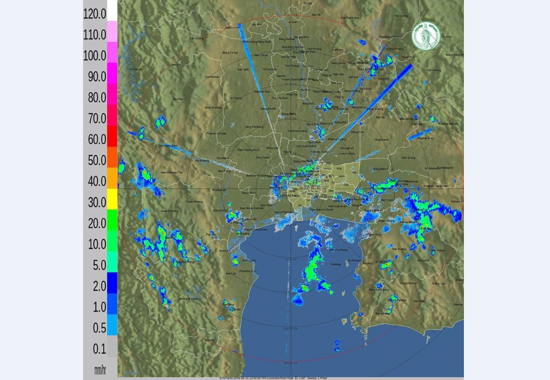 กลุ่มฝนปกคลุมหลายพื้นที่ใน”กทม.-นนทบุรี-สมุทรสาคร” มีฝนฟ้าคะนอง-หนักบางแห่ง