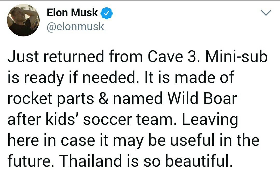 มาเอง “อีลอน มัสก์” ลุยถ้ำหลวงมอบแคปซูลดำน้ำ”หมูป่า”