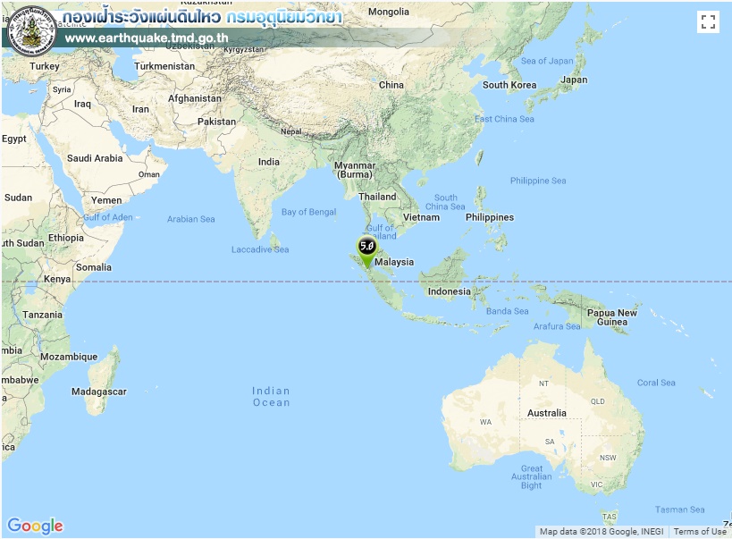 เกิดเหตุแผ่นดินไหวสุมาตราตอนเหนือ อินโดนีเซีย ขนาด 5 ลึก 151 กิโลเมตร