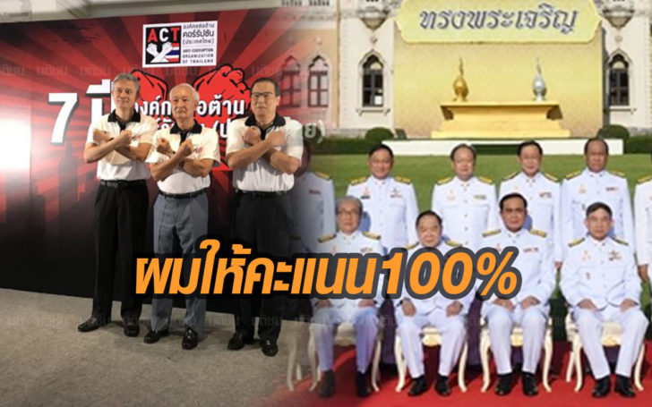 องค์กรต่อต้านคอร์รัปชัน ให้คะแนนเต็มร้อย ความตั้งใจ ‘รบ.บิ๊กตู่’ ต้านโกง