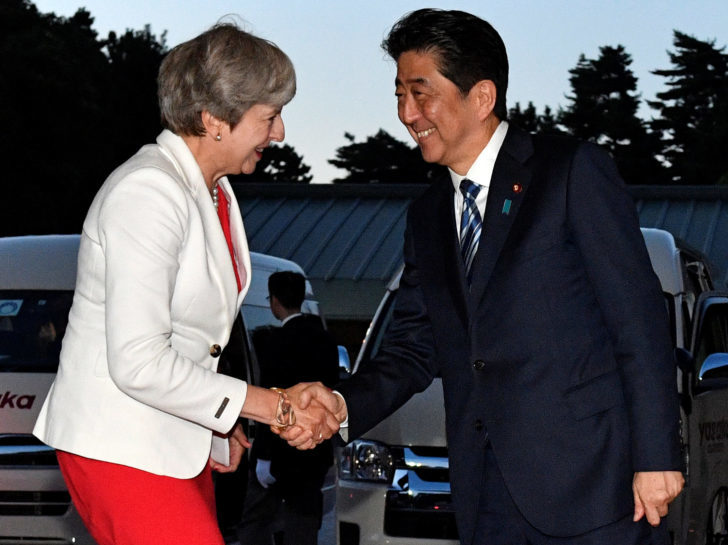 British Prime Minister Theresa May meets Japanese Prime Minister Shinzo Abe