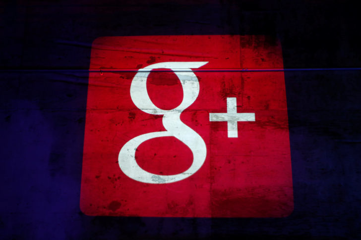 FILE PHOTO: Google Plus logo is projected on to the wall during a Google event in San Francisco