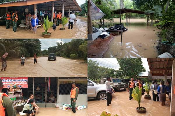 ฝนตกน้ำป่าทะลัก ท่วมกระบี่หลายพื้นที่ เสียหายกว่า 3 พันไร่