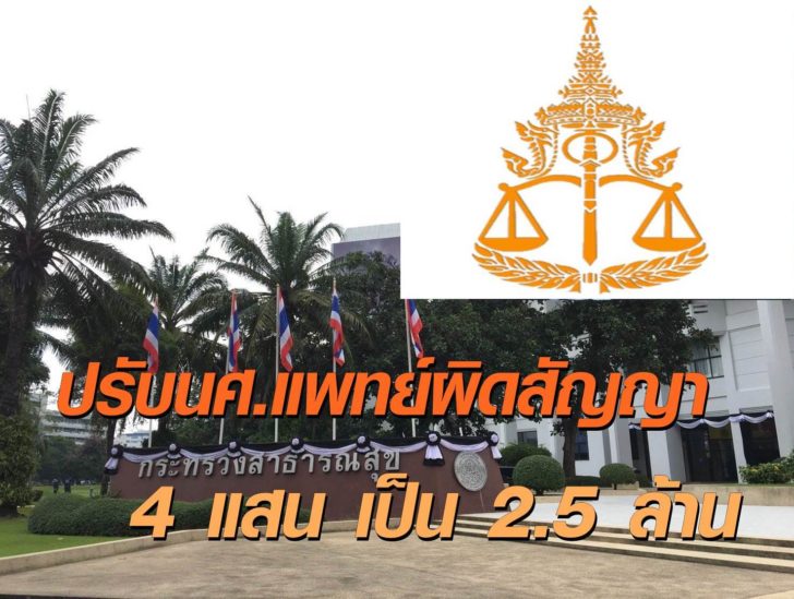 สธ.ชงครม.เพิ่มค่าปรับนศ.แพทย์ผิดสัญญาใช้ทุน จาก4เเสน เป็น 2.5ล้าน