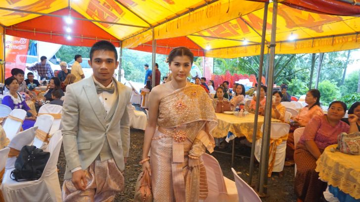 ชื่นมื่น “เจ้าแหลม” จูง “น้องจ๊ะจ๋า” เข้าพิธีวิวาห์ที่ชุมพรท่ามกลางสายฝน