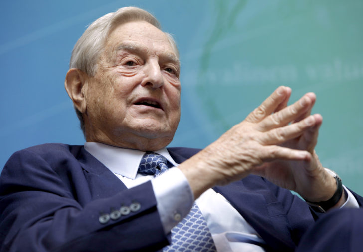 Billionaire investor Soros speaks at a forum during the annual IMF-World Bank meetings in Washington