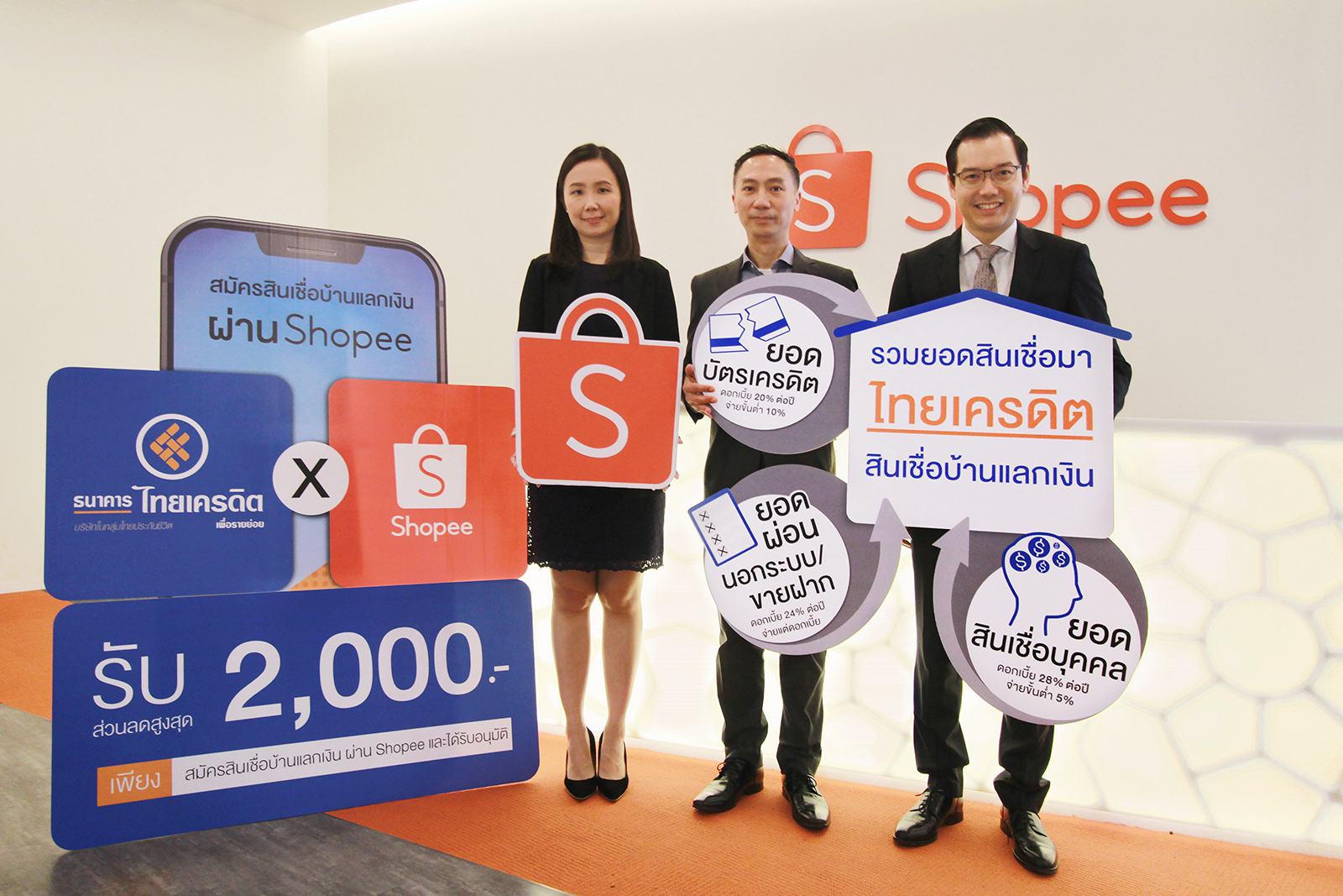 ธนาคารไทยเครดิตจับมือ Shopee เปิดเกมรุกสินเชื่อบ้านแลกเงินผ่านออนไลน์