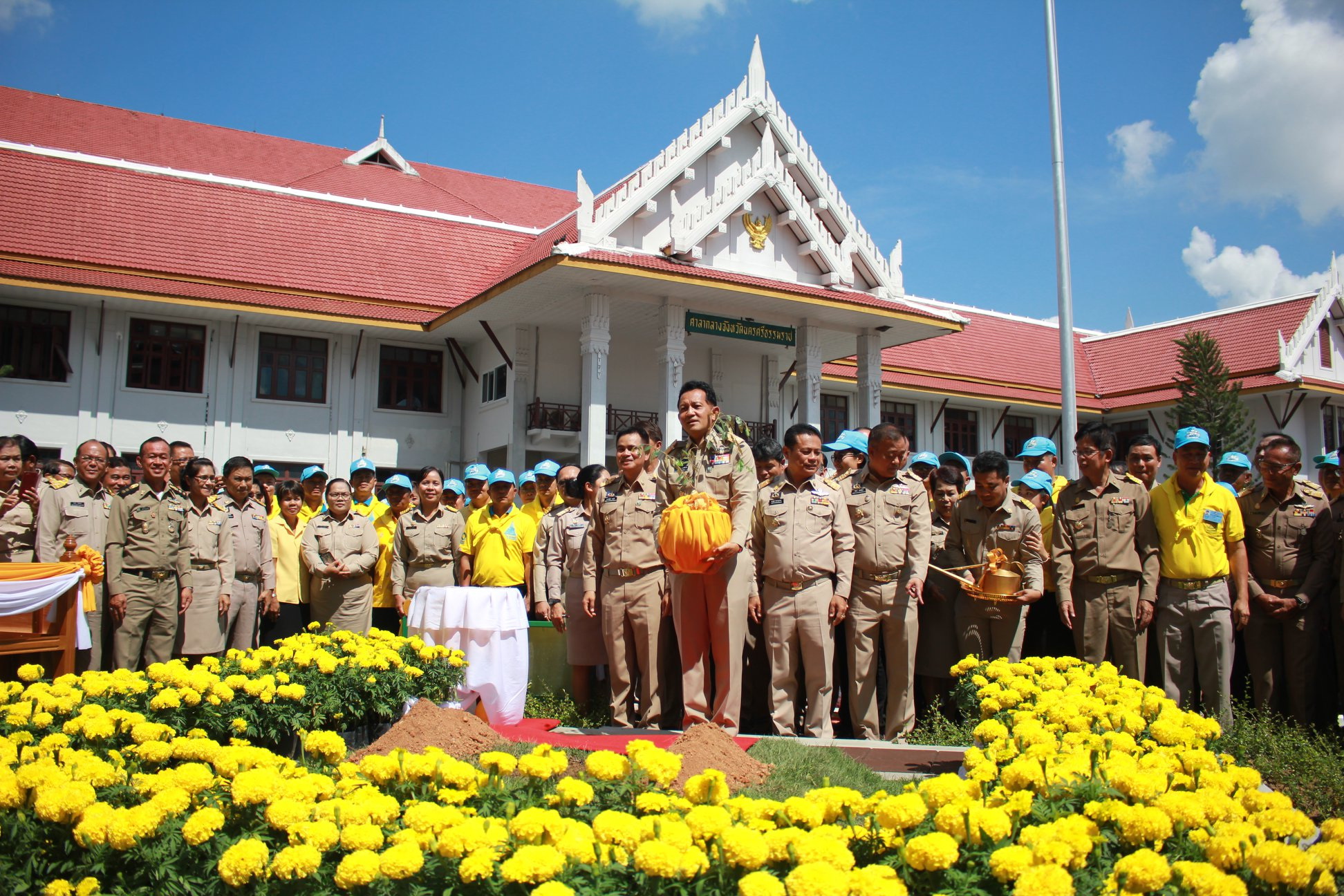 “เมืองคอน” ปลูกต้นรวงผึ้งพระราชทานหน้าศาลากลางเฉลิมพระเกียรติ