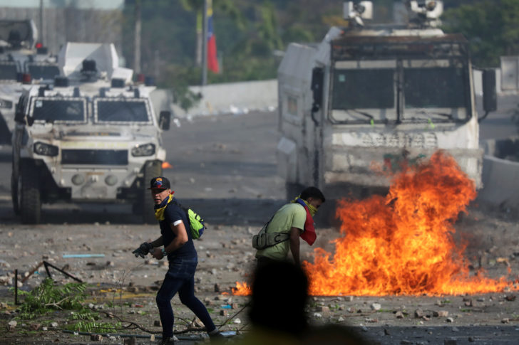 Rally against the government of Venezuela's President Maduro and to commemorate May Day in Caracas