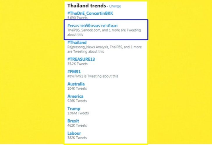 โซเชียลแห่ติดแฮชแท็ก #พระราชพิธีบรมราชาภิเษก