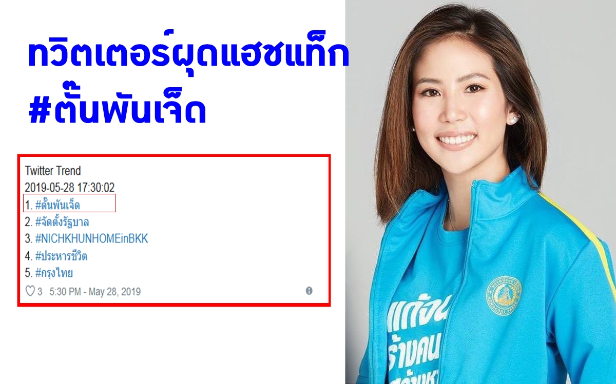โลกออนไลน์ผุดแฮชแท็ก #ตั๊นพันเจ็ด ติดเทรนด์อันดับ 1 หลัง กกต.ประกาศรับรอง ส.ส. ระบบปาร์ตี้ลิสต์เพิ่ม