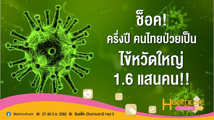 ช็อค! ครึ่งปี คนไทยป่วยเป็นไข้หวัดใหญ่ 1.6 แสนคน 7 กลุ่มเสี่ยงรับวัคซีนฟรี ในงาน Healthcare 2019