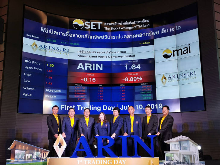 ARIN “ARIN” เข้าเทรดวันแรกต่ำจอง 9.4% นักลงทุนหวั่นหลังมีประวัติเลื่อนเทรด