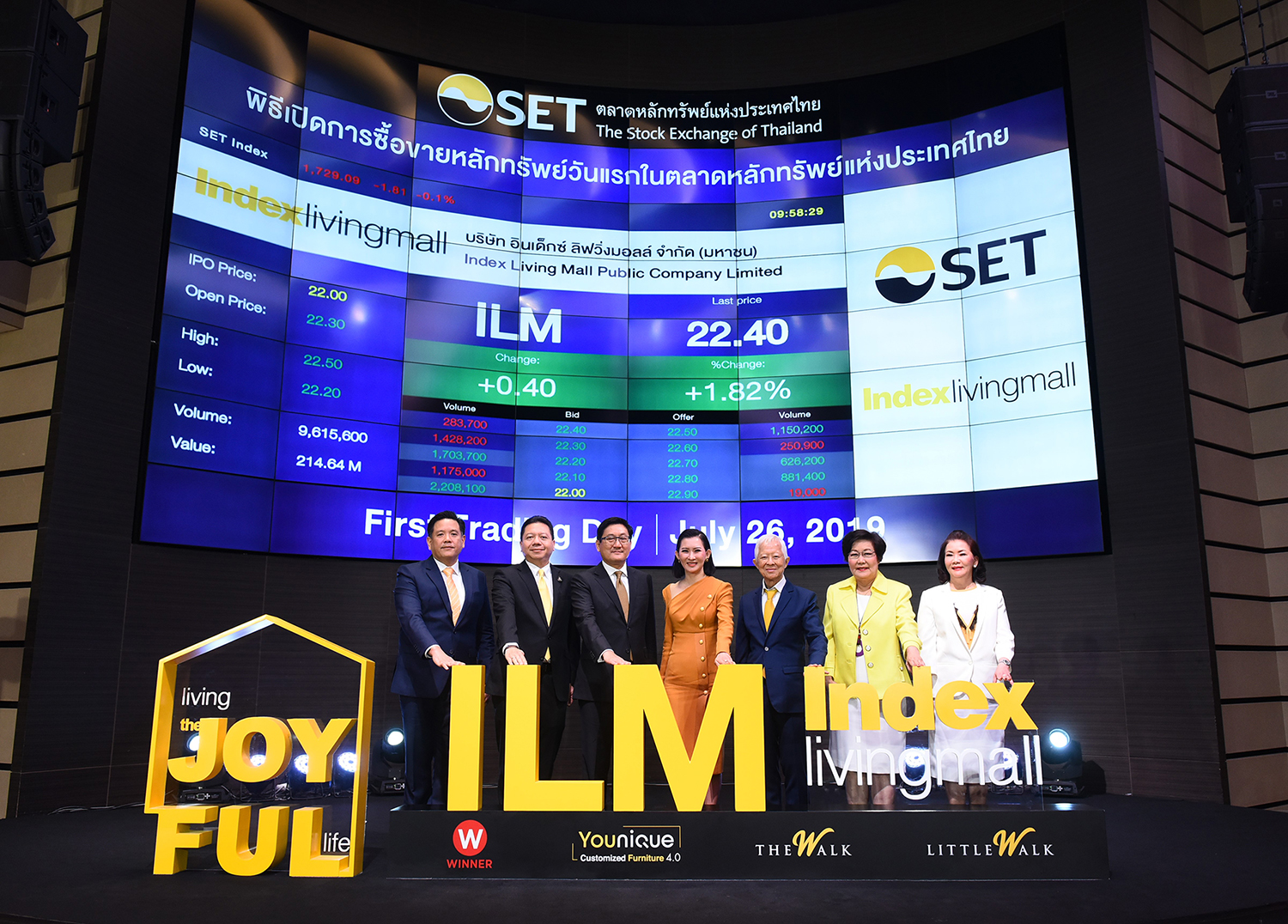 หุ้น “อินเด็กซ์ ลิฟวิ่งมอลล์” เทรดวันแรกเหนือจอง 1.4%