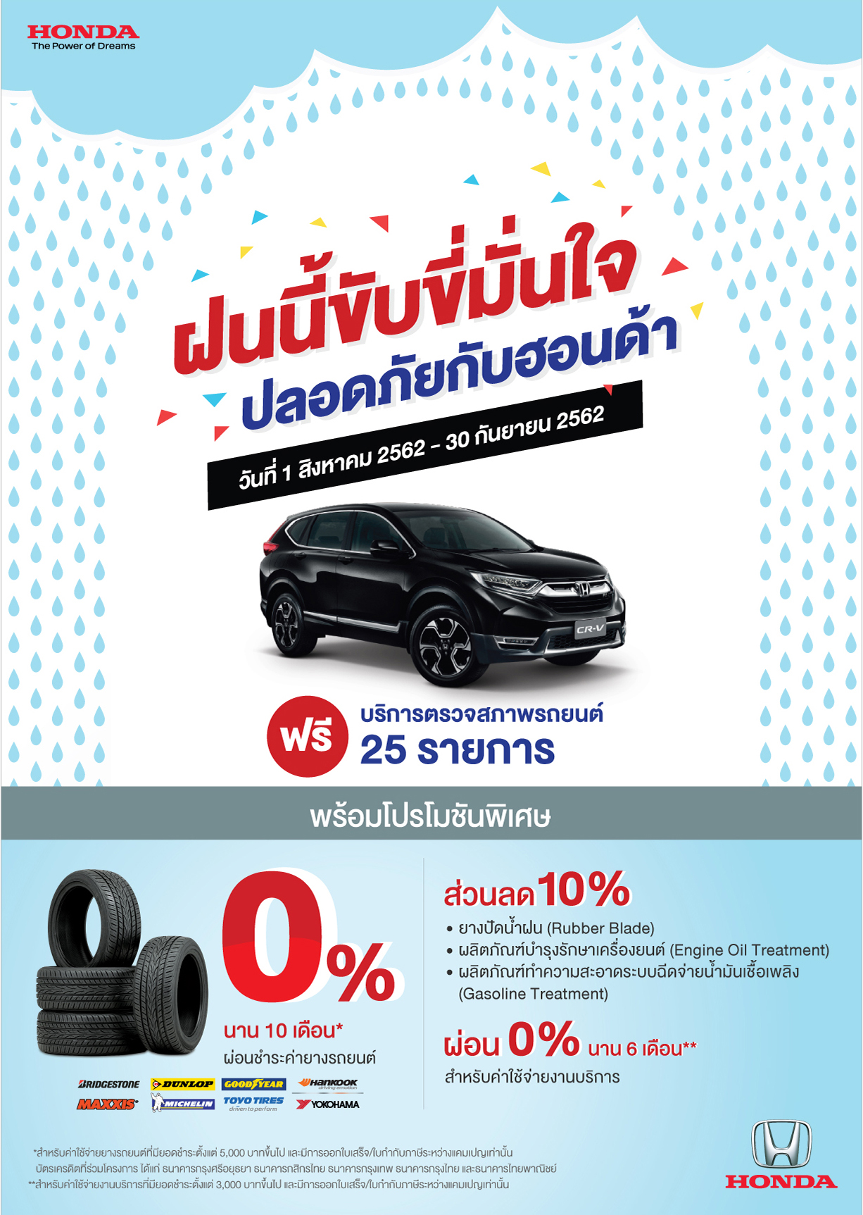 ฮอนด้า  ทุบฟาสต์ฟิตดึงลูกค้ากลับศูนย์ ผ่อนค่าซ่อมและยาง 0% นาน 10 เดือน