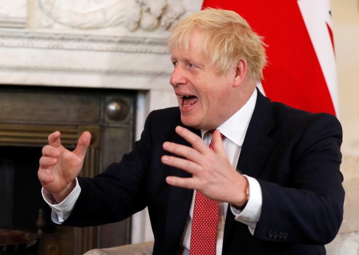 Britain's Prime Minister Boris Johnson meets with Qatar's Emir Sheikh Tamim bin Hamad Al Thani in London