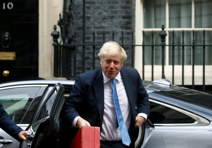 Britain's Prime Minister Boris Johnson is seen in Downing Street in London