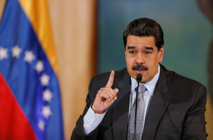 Venezuela's President Nicolas Maduro holds a news conference in Caracas