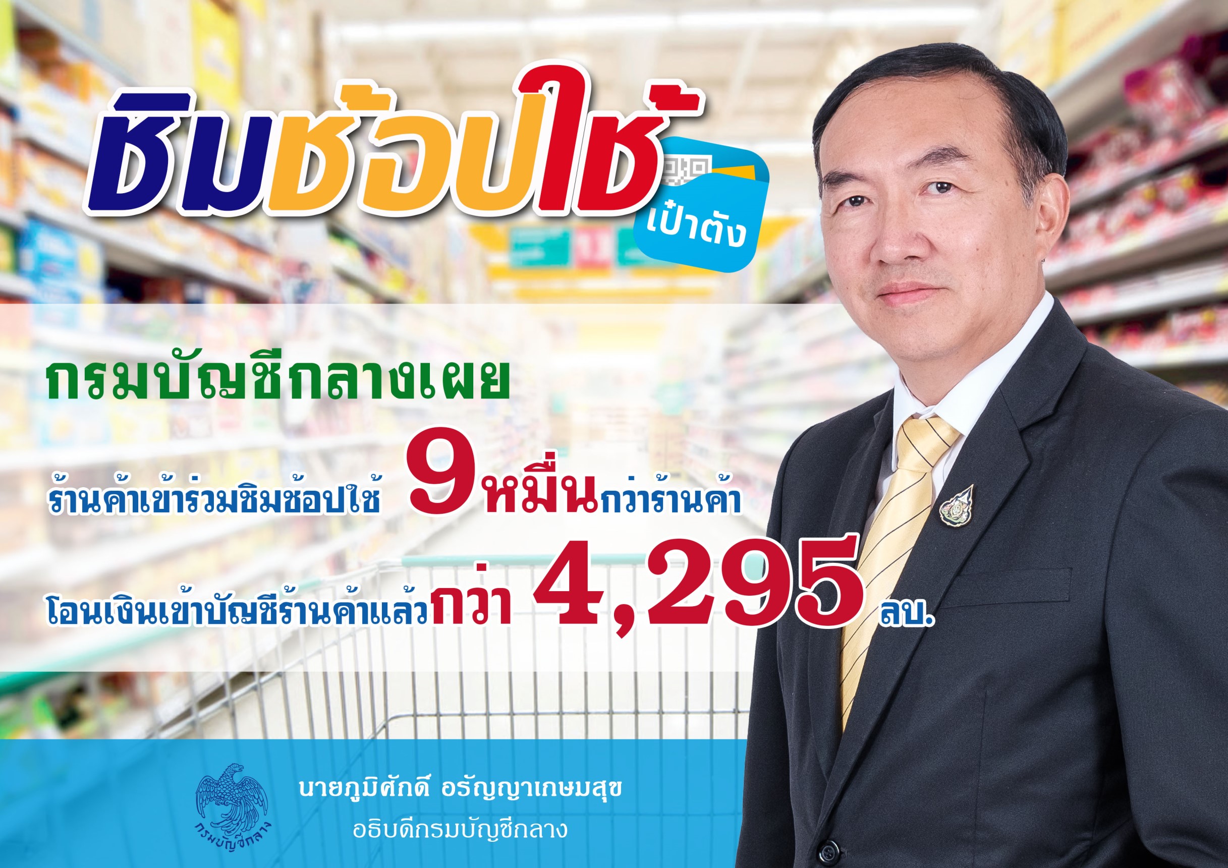 บัญชีกลางจ่ายเงินร้านค้า “ชิมช้อปใช้” แล้วกว่า 4 พันล้านบาท