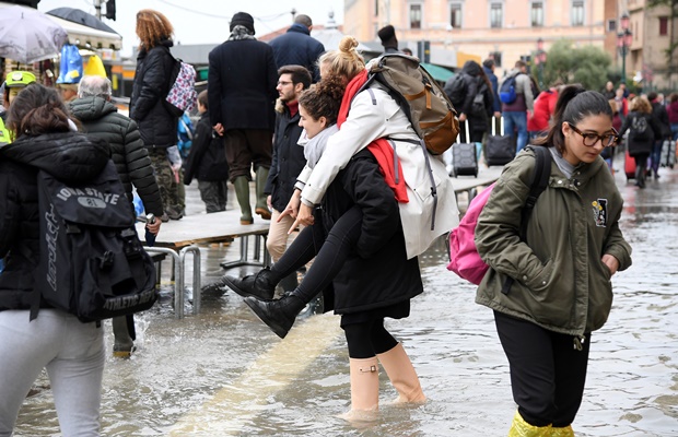 Flooding in the lagoon city of Venice
