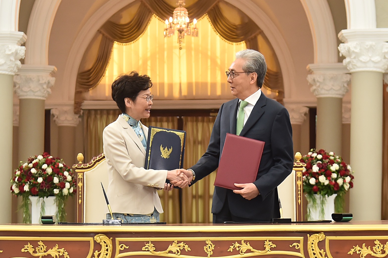 ไทย-ฮ่องกงดันการค้า 2 หมื่นล้านเหรียญสหรัฐ ‘สมคิด-แคร์รีหล่ำ’เชื่อมGBAลงทุนCLMV