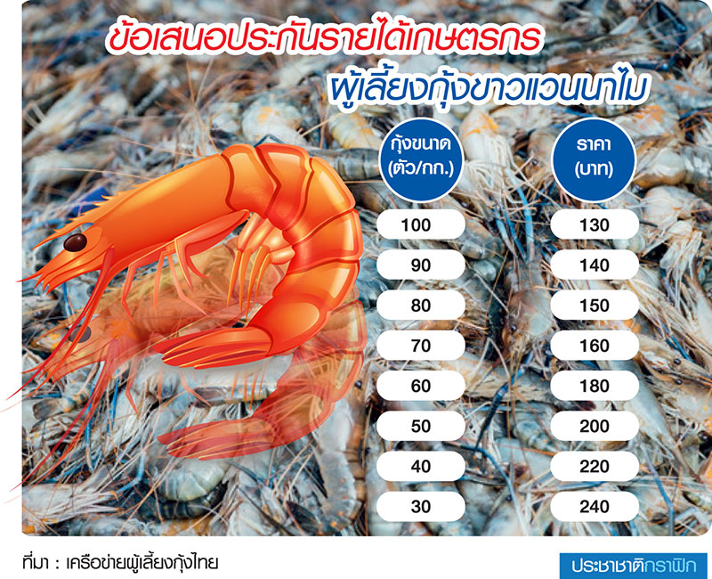 17 ชมรมผู้เลี้ยงถกรัฐทำประกันรายได้กุ้ง