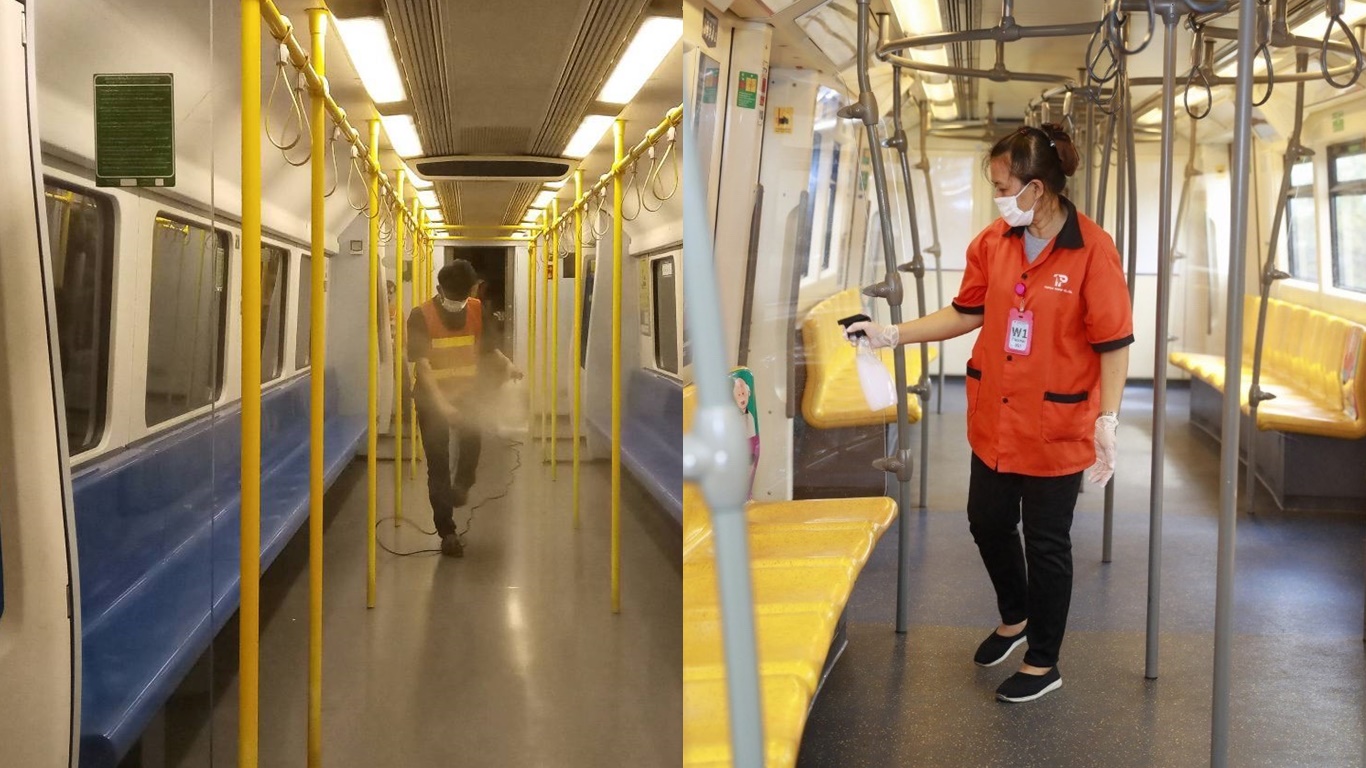 ห่วงใยผู้โดยสาร ”รถไฟฟ้าทุกสาย“ เพิ่มมาตรการฉีดป้องกันเชื้อไวรัสอู่ฮั่นระบาด