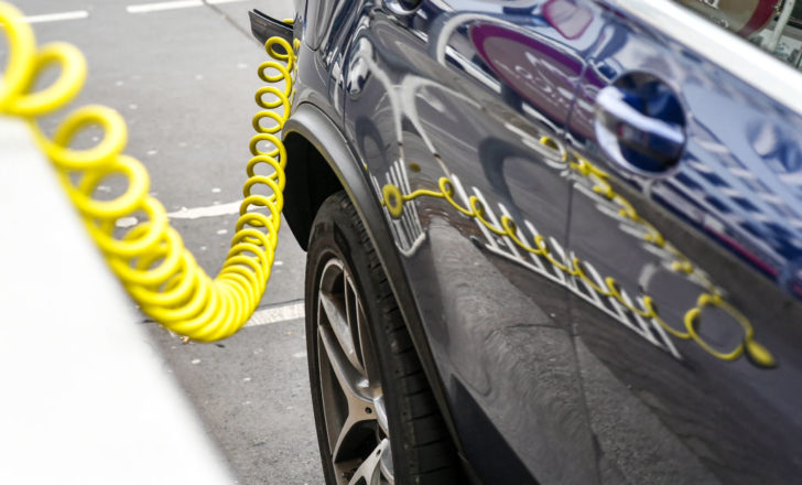 E-car at charging station
