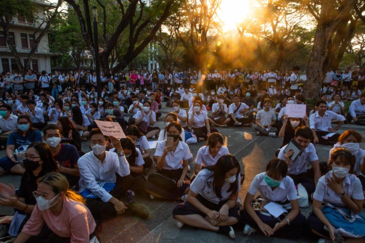 Students Protest Dissolution Of Future Forward Party In Thailand