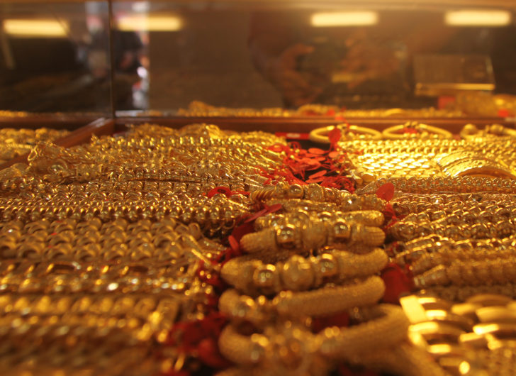 One of the gold shops in Yaowarat Road. Gold during Chinese