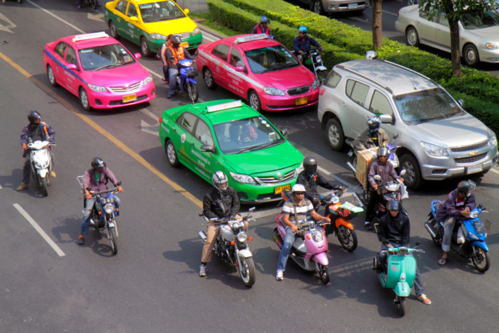 Traffic on Phaya Thai Road.