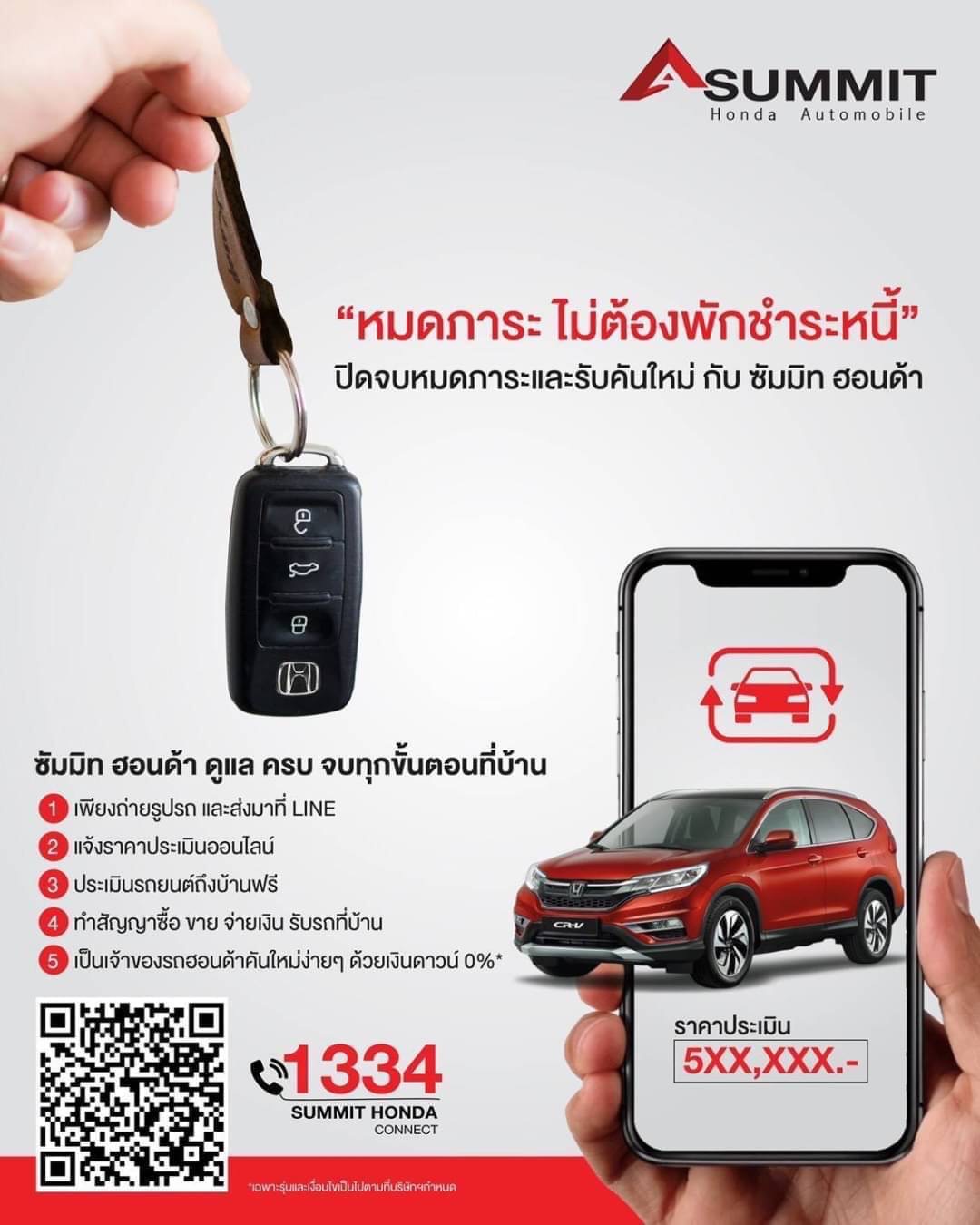 ขายรถดิ้นดึงลูกค้ากลับเข้าศูนย์ “ซัมมิท ฮอนด้า” มีรถเช่าราคาถูกให้ใช้ระหว่างซ่อม