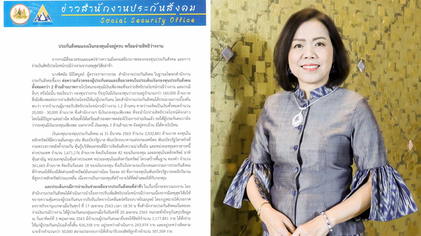 ประกันสังคมพร้อมจ่ายว่างงาน 1.2 ล้านคน สภาพคล่องแน่นปึ๊ก