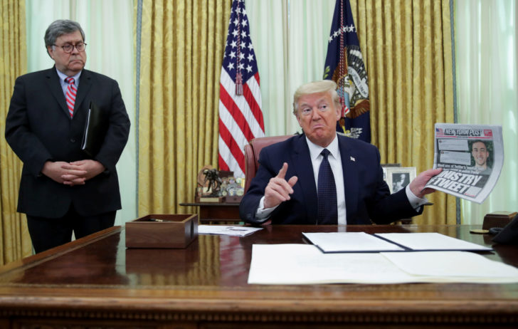 U.S. President Trump signs executive order regarding social media companies at the White House in Washington