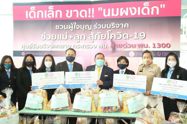 พลังจิตอาสาร่วมบริจาคสิ่งของ สู่ศูนย์รับบริจาคกลาง กระทรวง พม. ส่งต่อน้ำใจคนไทยถึงผู้ขาดแคลน สู้ภัยโควิด-19