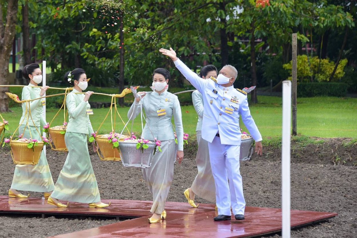ชมภาพ “พิธีหว่านเมล็ดพันธุ์ข้าว” ในแปลงนาสาธิต สวนจิตรลดา
